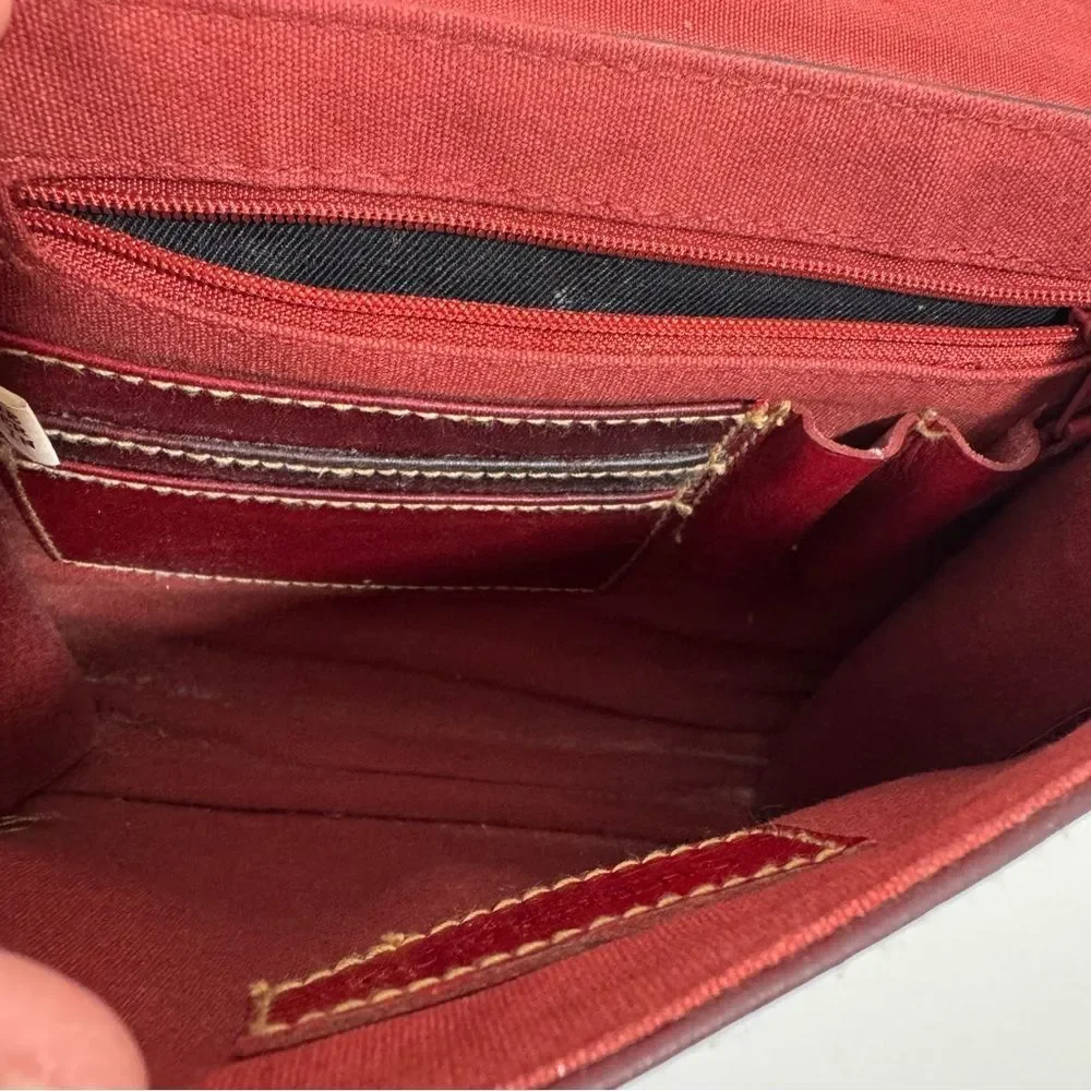 G.H Bass & Co.Womens Red Vintage Genuine Leather Crossbody Bag